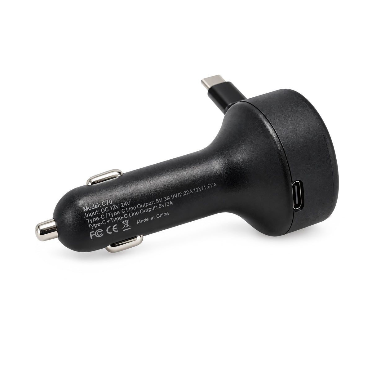 Custom Turbo 20W Retractable Car Charger