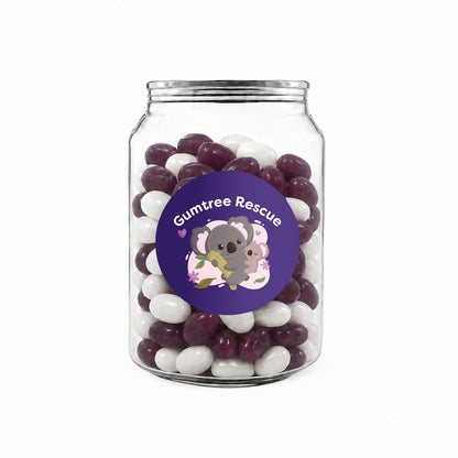 Corporate Colour Jelly Beans in Clear Can 210g