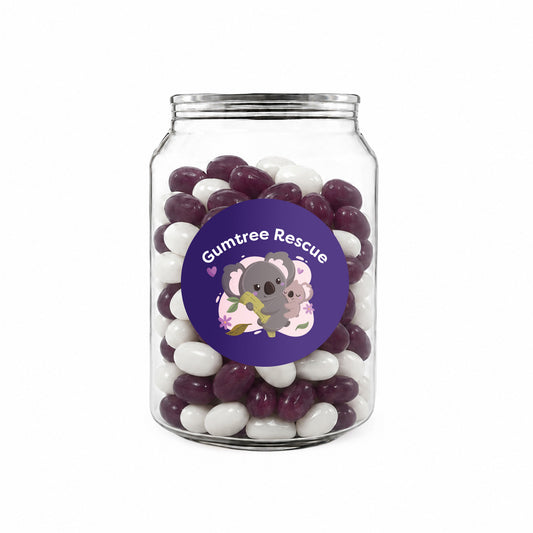 Corporate Colour Jelly Beans in Clear Can 210g