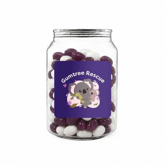Corporate Colour Jelly Beans in Clear Can 210g