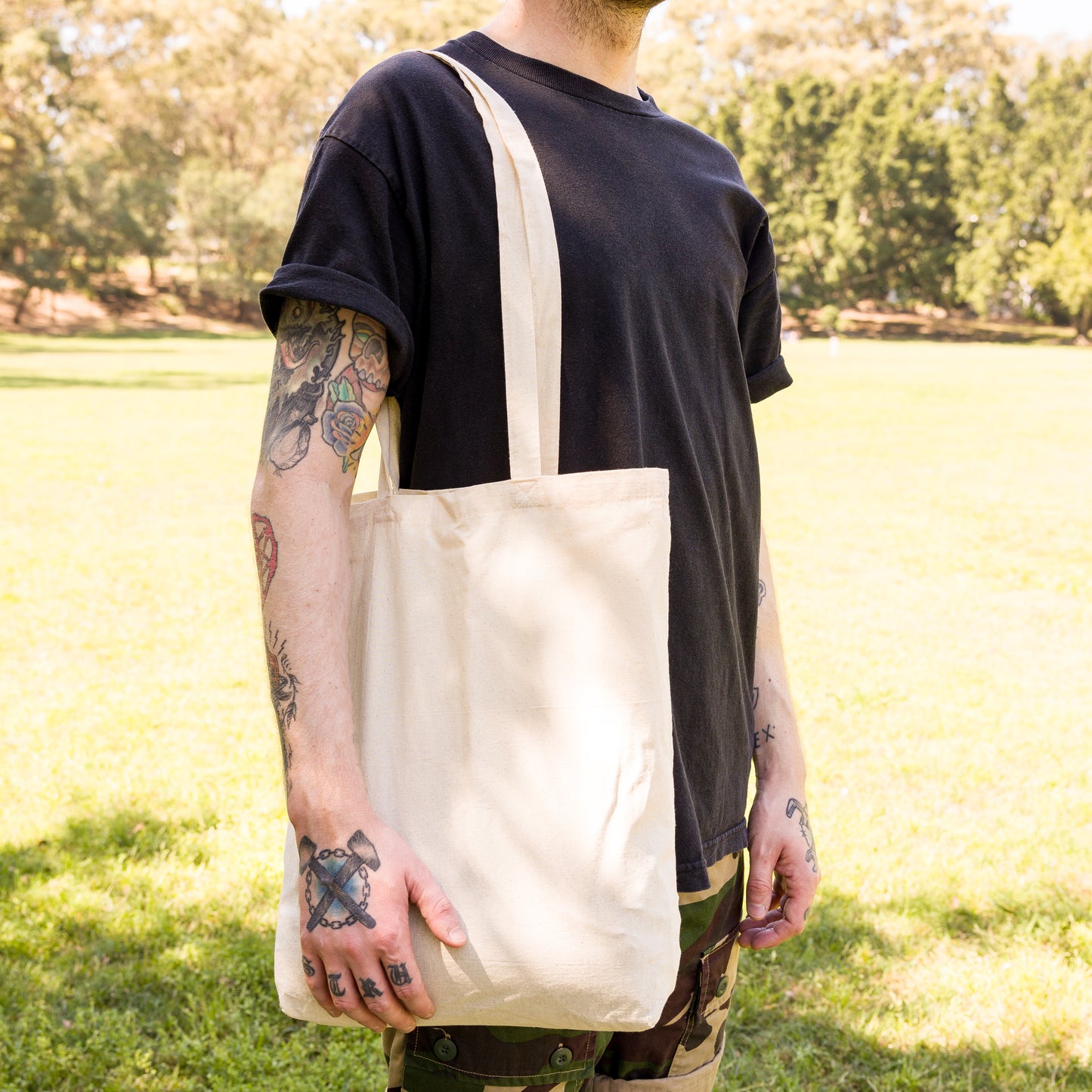Calico Long Handle Bag