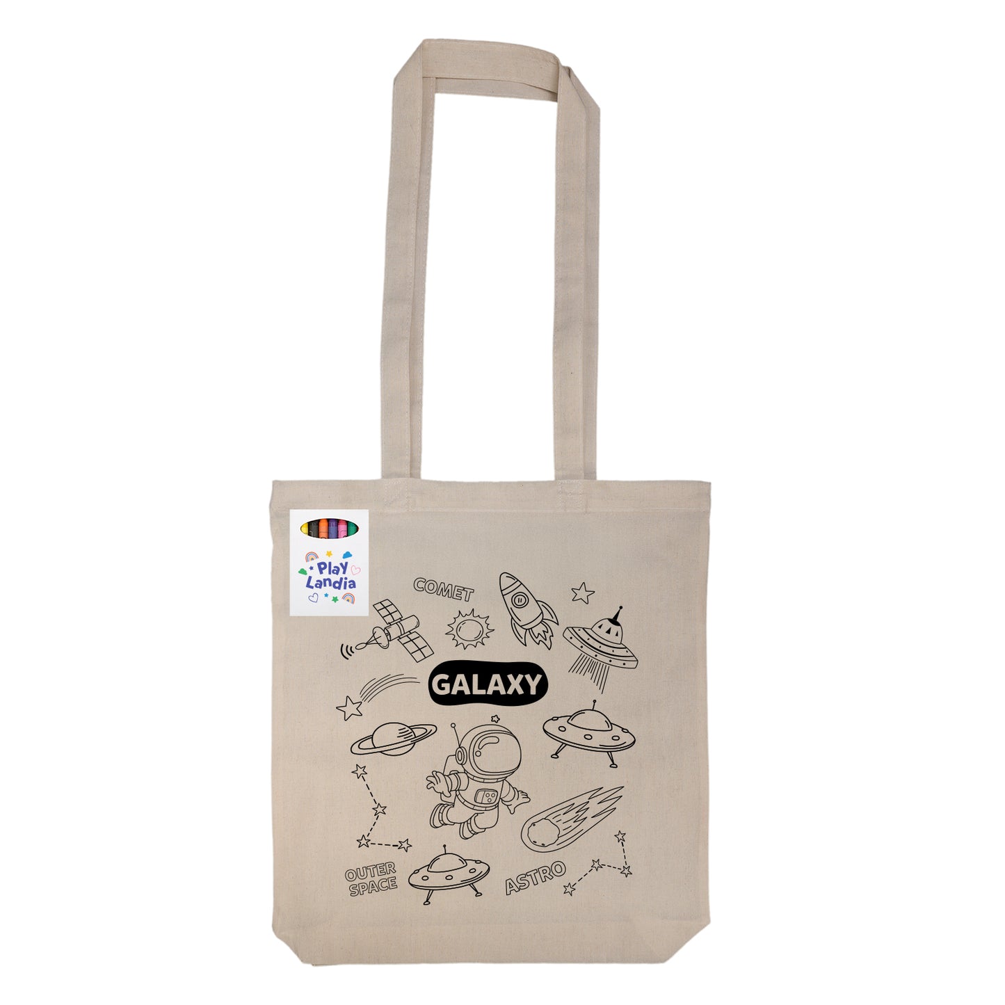 Get Crafty Folding Calico Bag and Crayons
