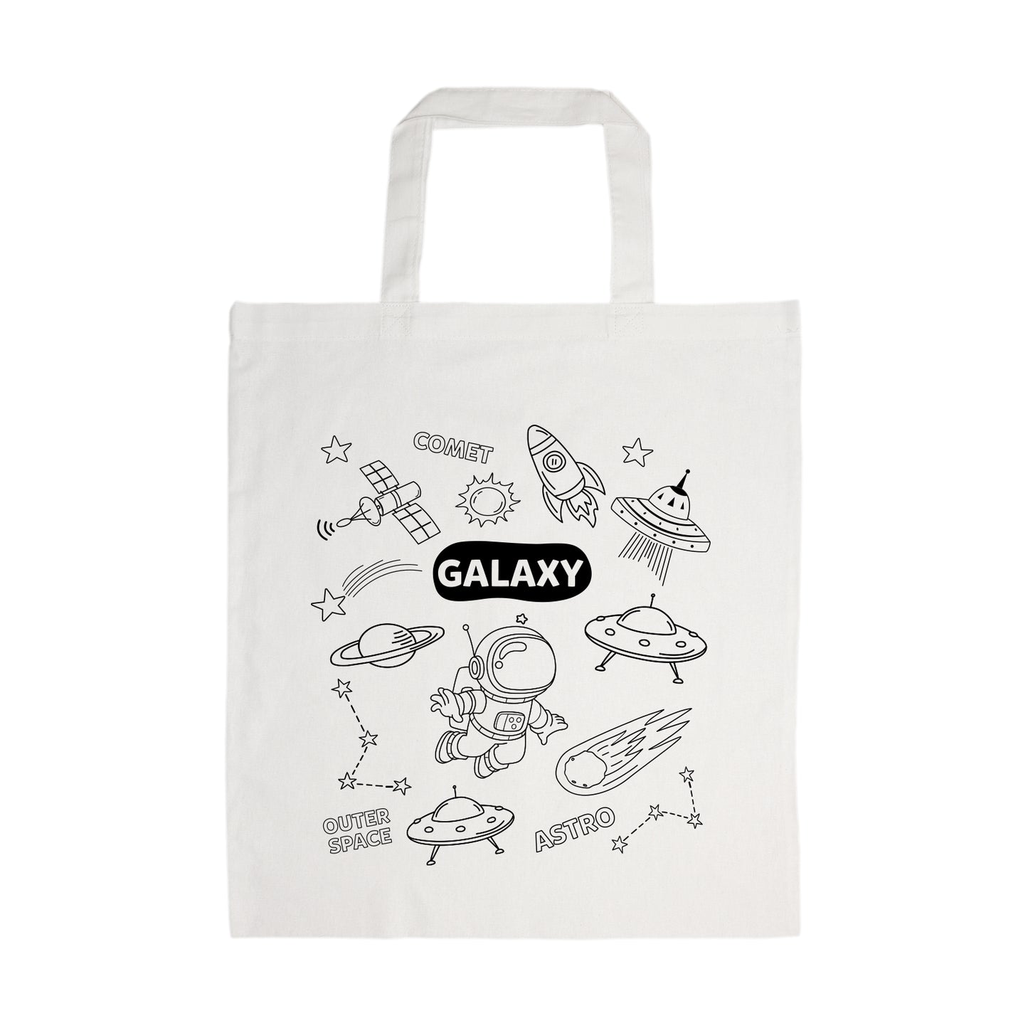 Colouring Short Handle Cotton Bag & Crayons