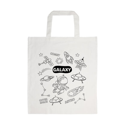 Colouring Short Handle Cotton Bag & Crayons