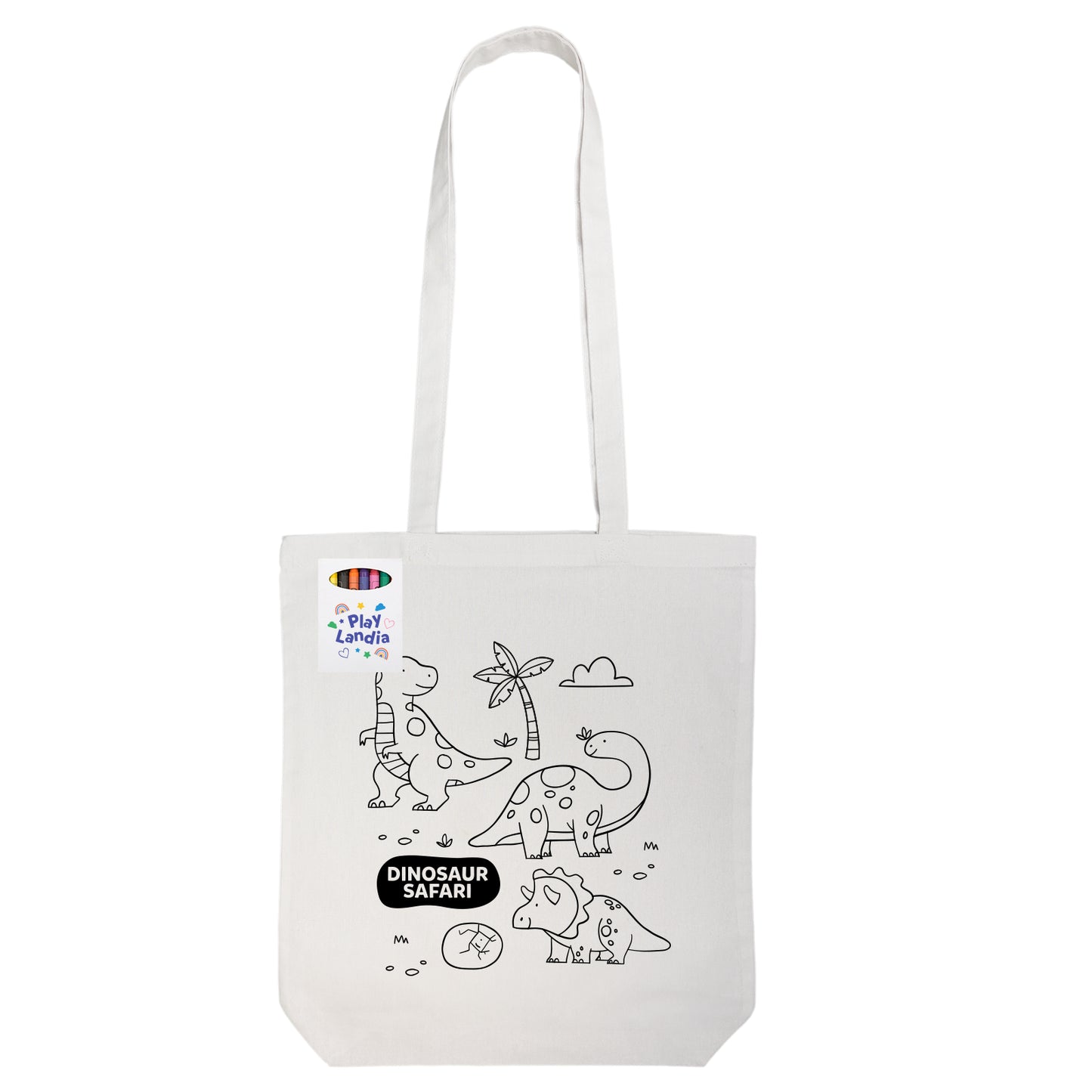Colouring Long Handle Cotton Bag & Crayons
