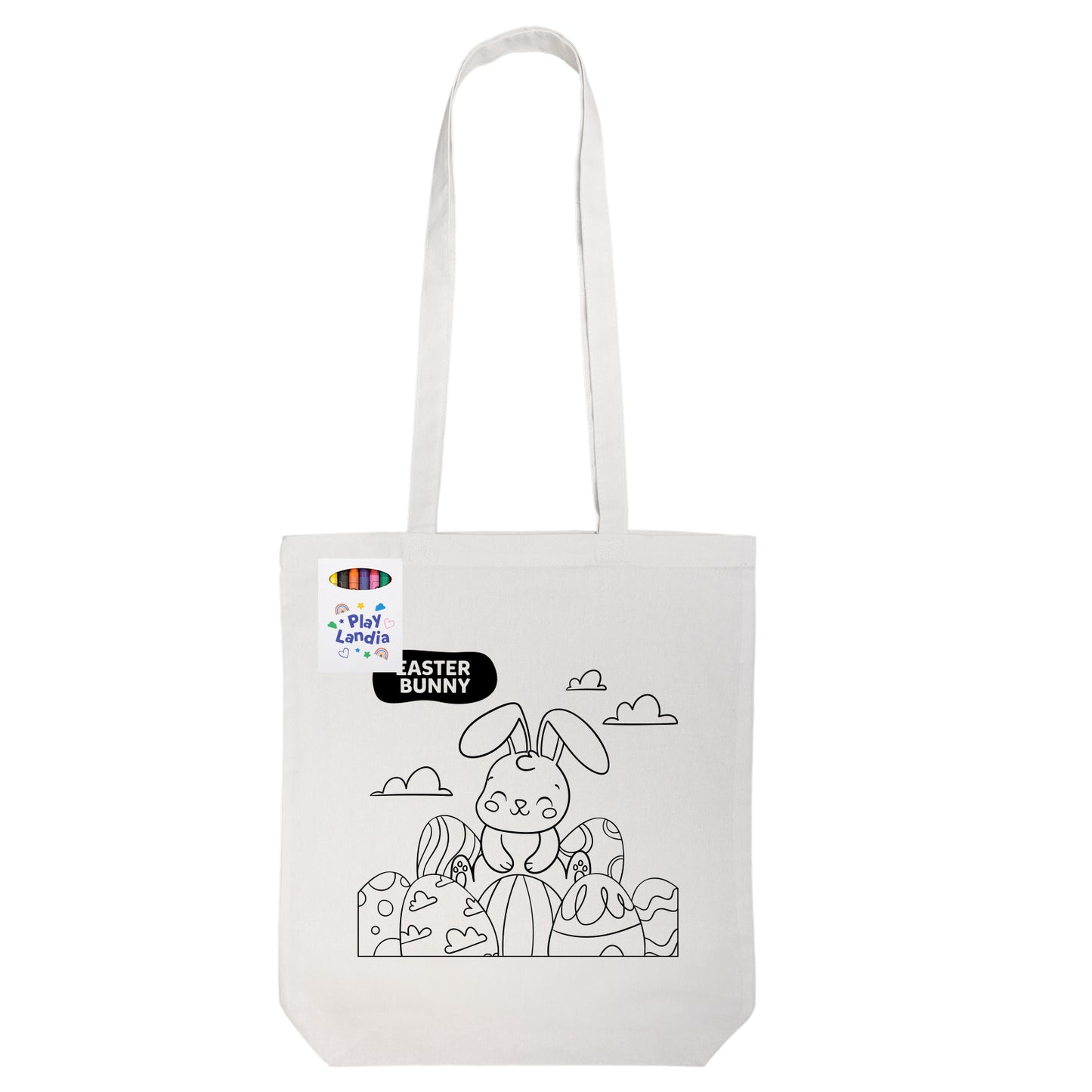 Colouring Long Handle Cotton Bag & Crayons