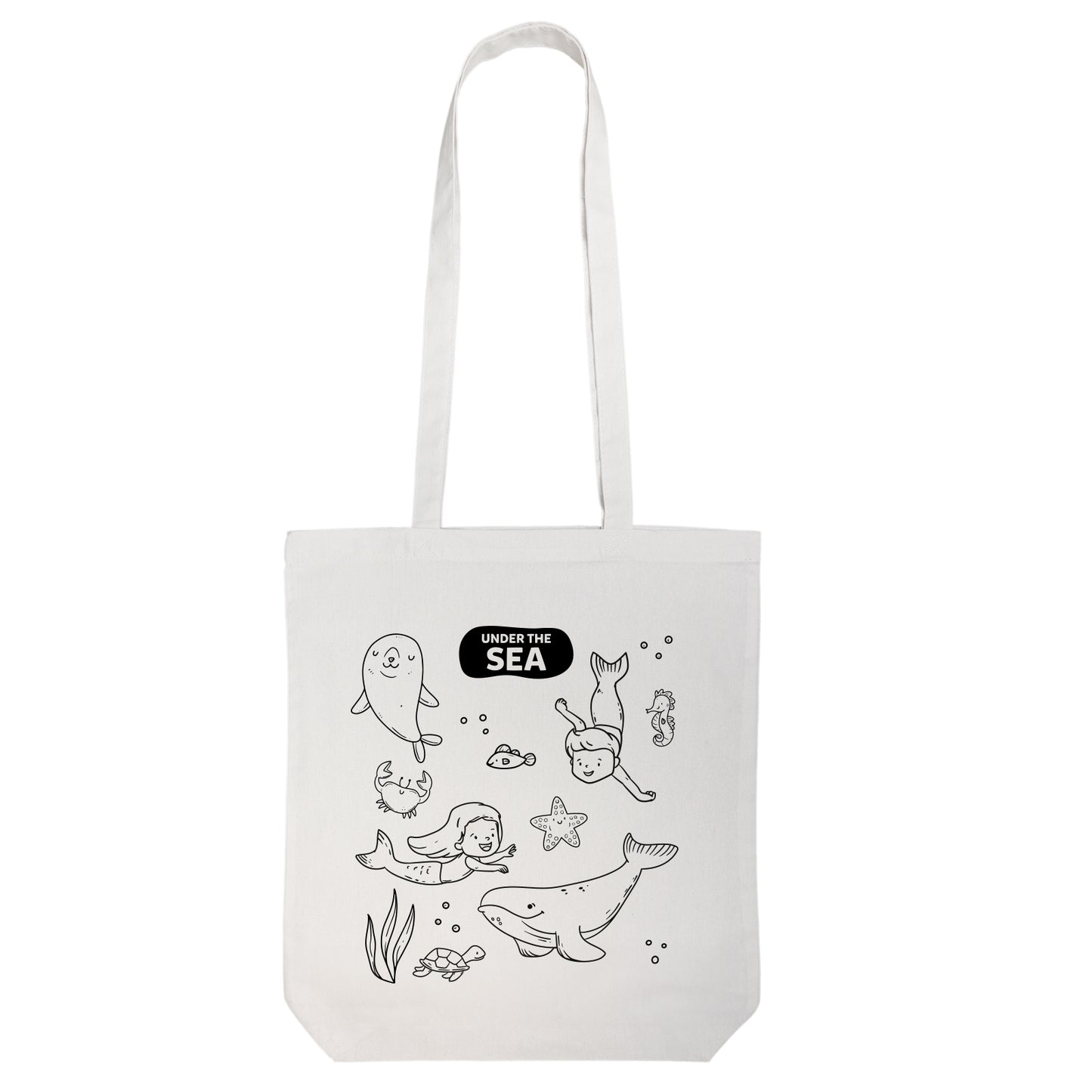 Colouring Long Handle Cotton Bag & Pencils
