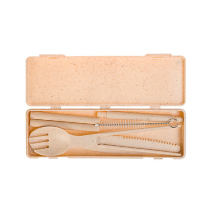 Miso Bamboo Cutlery Set in Calico Pouch