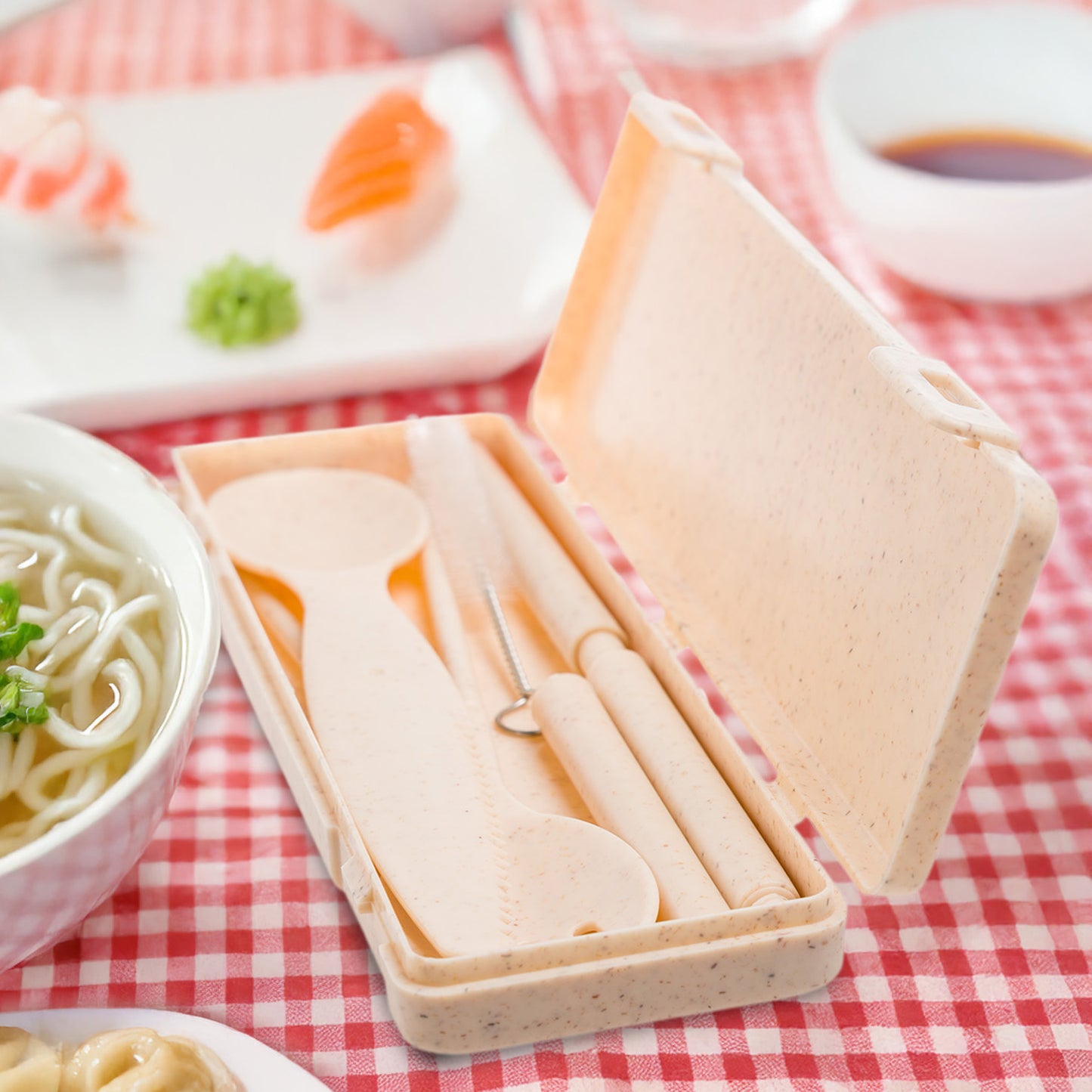 Miso Bamboo Cutlery Set in Calico Pouch