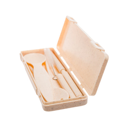 Miso Bamboo Cutlery Set in Calico Pouch