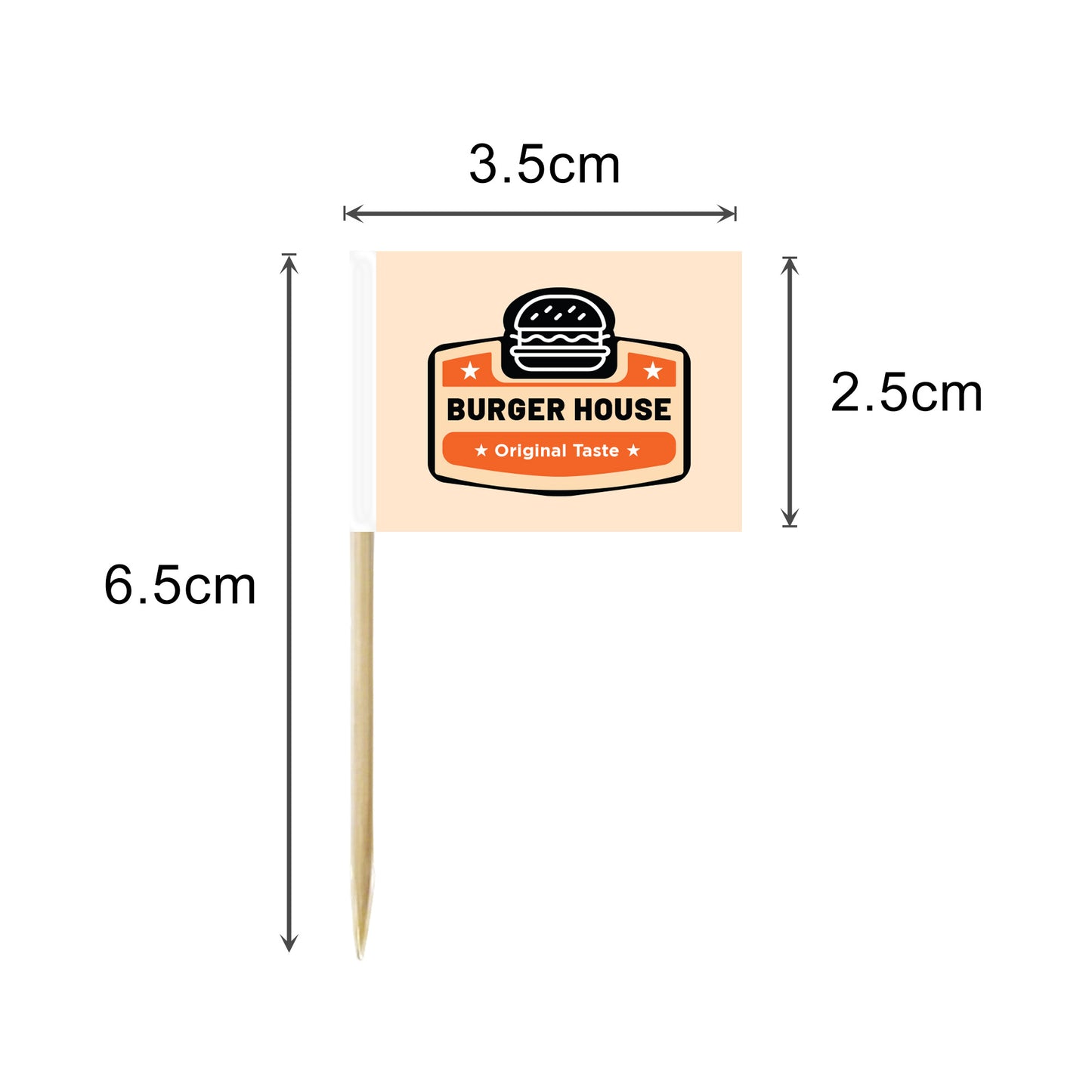 Pack of 100 Custom Food Toothpick Flags