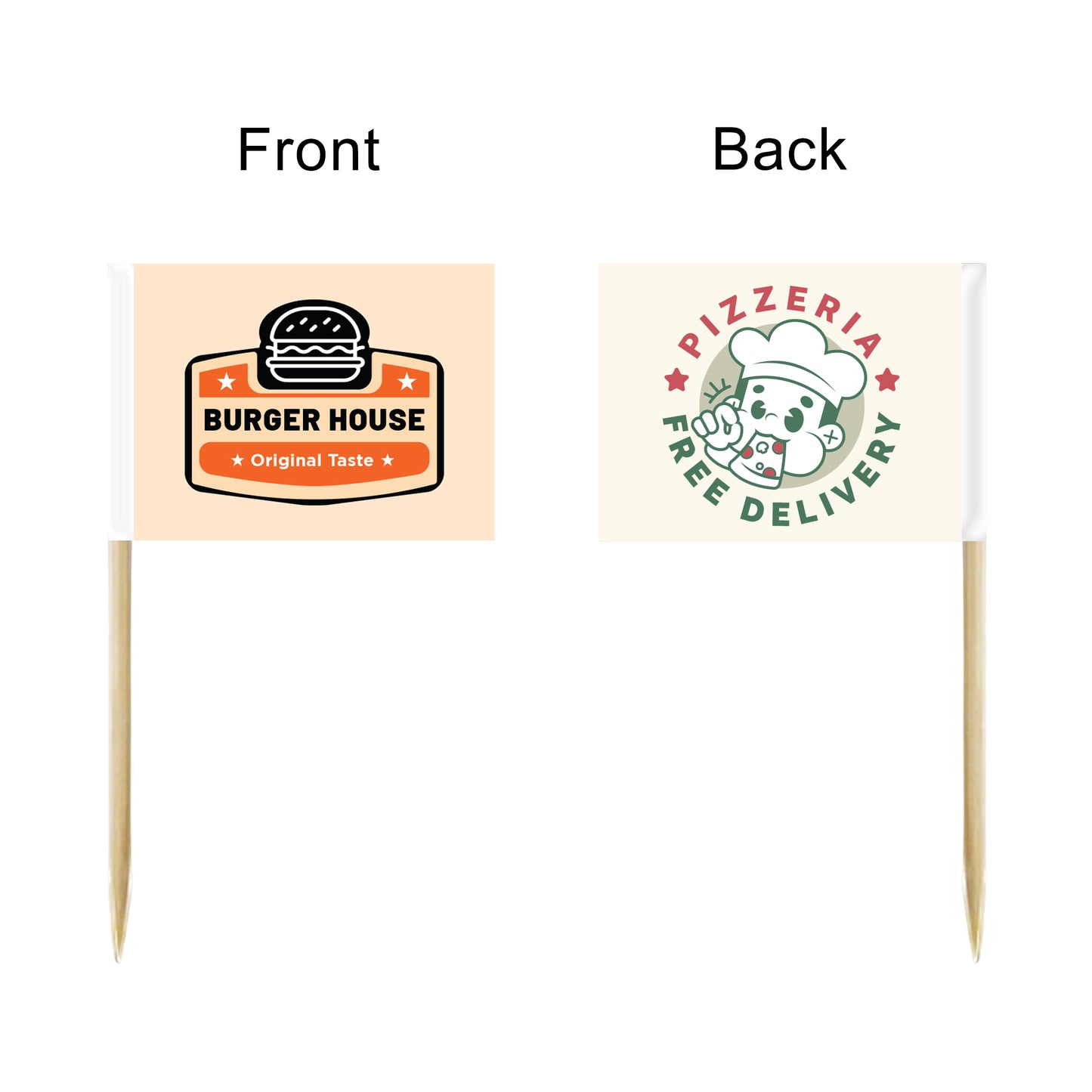 Pack of 100 Custom Food Toothpick Flags