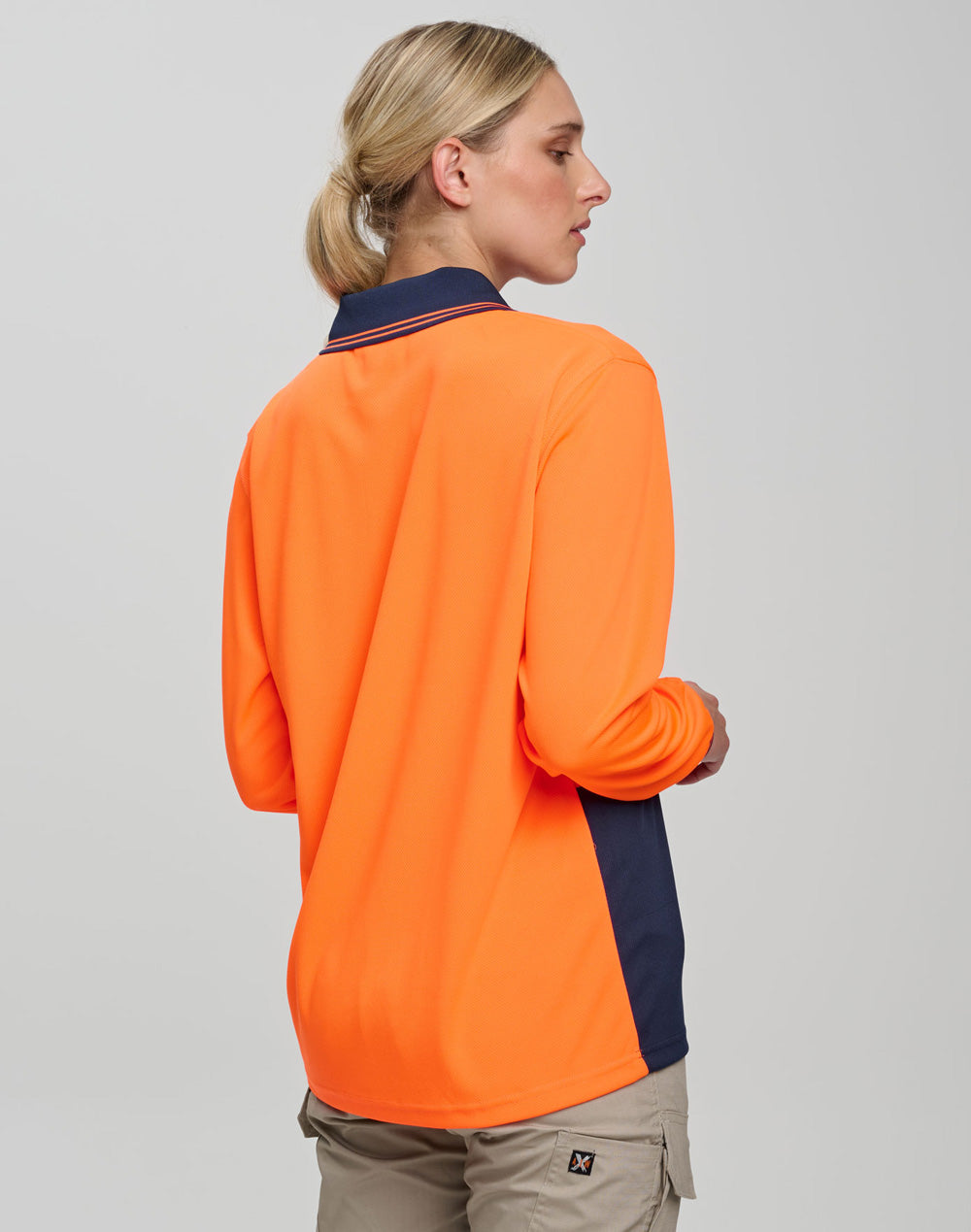 Hi Visibility Long Sleeve CoolDry Micro-mesh Safety Polo