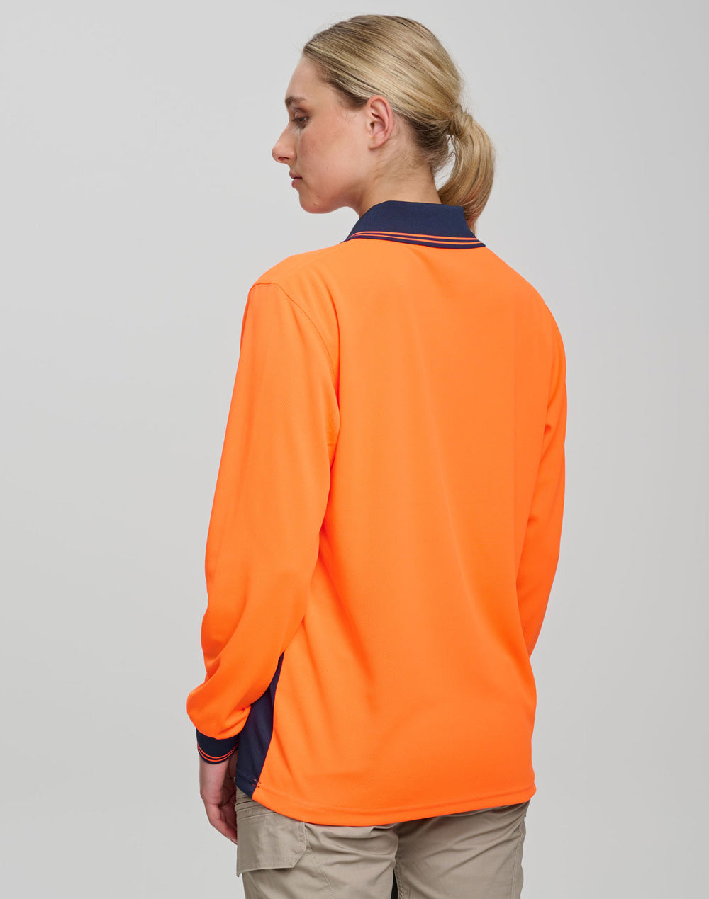 Hi Visibility Long Sleeve CoolDry Micro-mesh Safety Polo