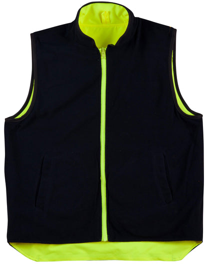 High Visibility Reversible Mandarine Collar Safety Vest