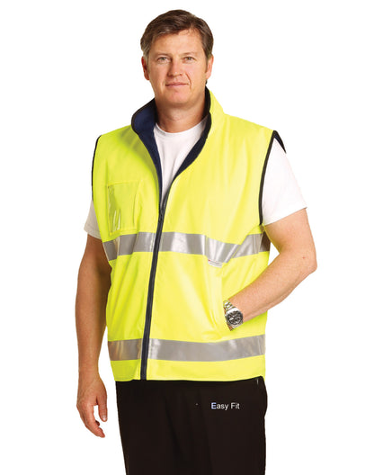 High Visibility Reversible Mandarine Collar Safety Vest