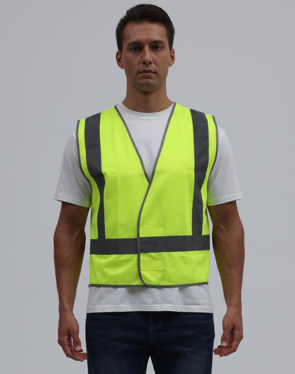 HI-VIS X BACK SAFETY VEST WITH TAIL