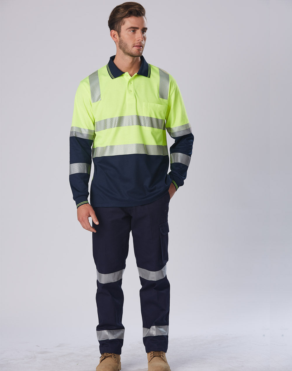 UNISEX TRUEDRY® BIOMOTION SEGMENTED LS SAFETY POLO