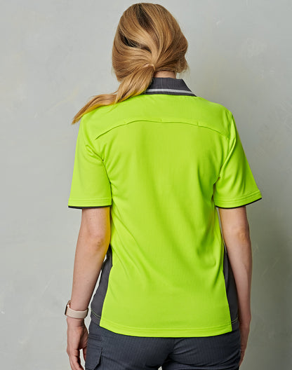 UNISEX HI-VIS BAMBOO CHARCOAL VENTED SS POLO