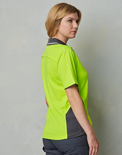 UNISEX HI-VIS BAMBOO CHARCOAL VENTED SS POLO