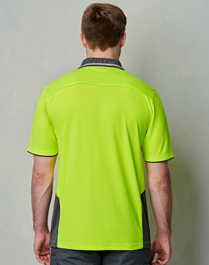 UNISEX HI-VIS BAMBOO CHARCOAL VENTED SS POLO