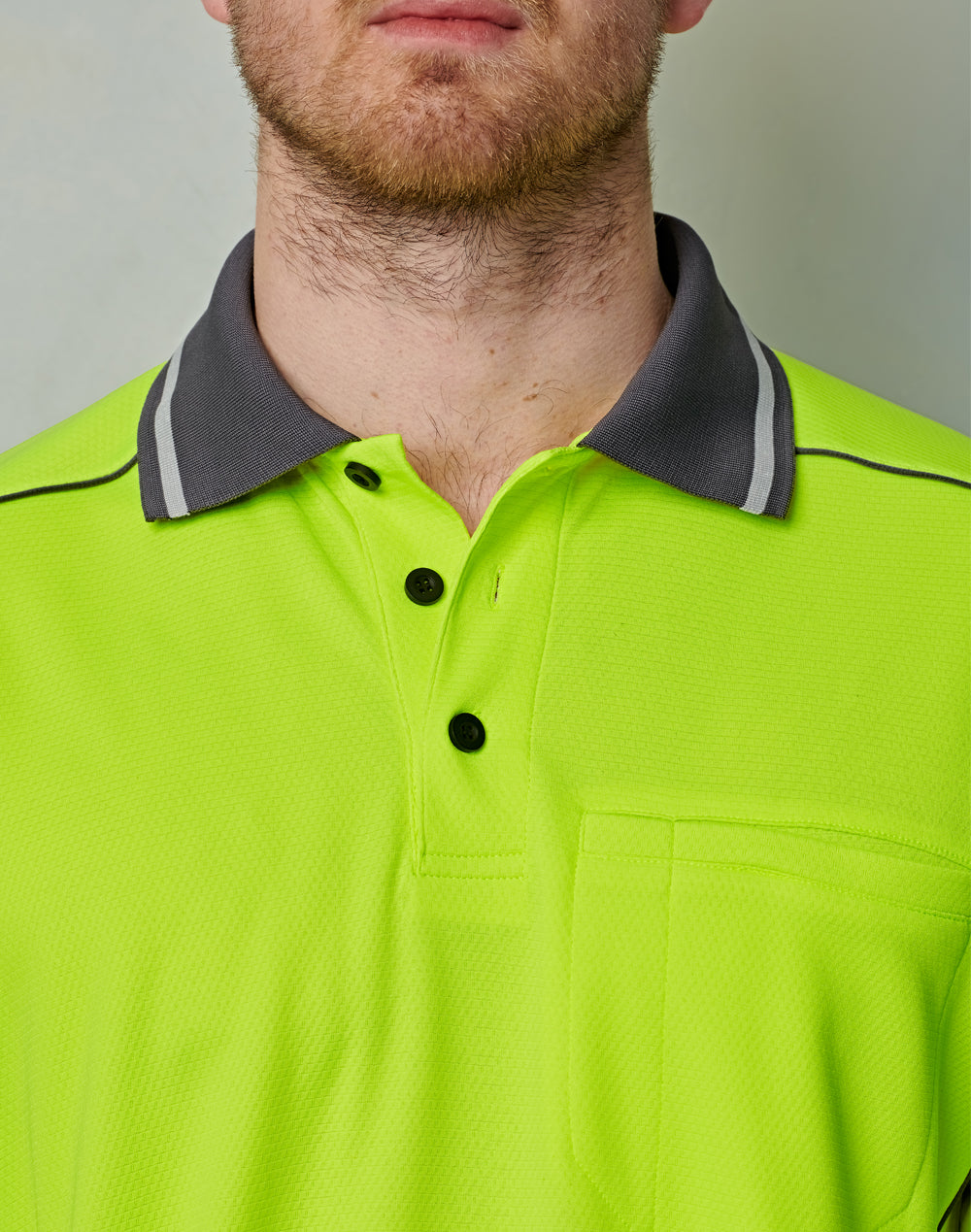 UNISEX HI-VIS BAMBOO CHARCOAL VENTED SS POLO