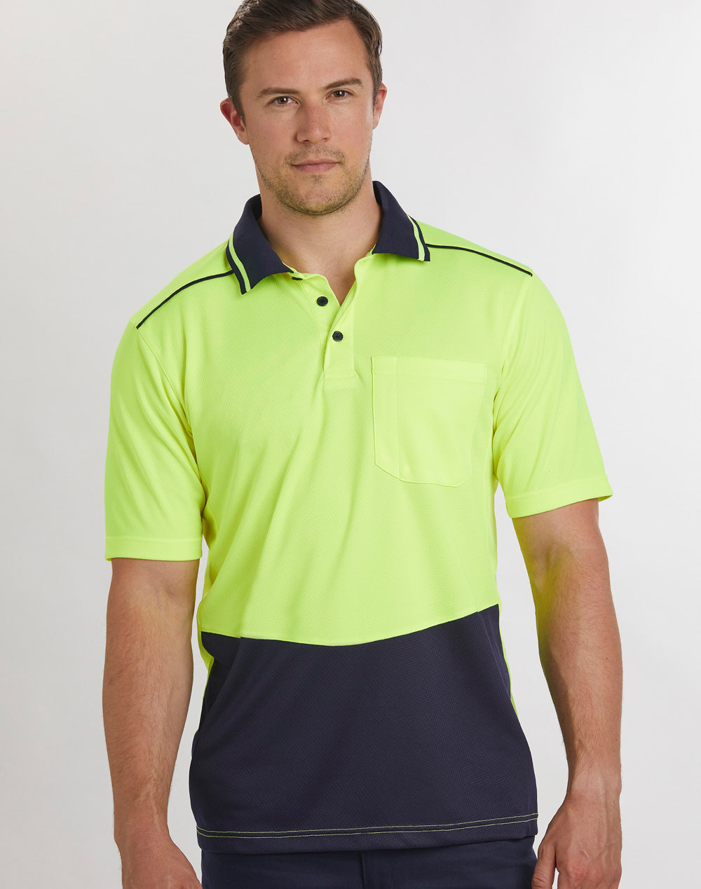 UNISEX HI-VIS BAMBOO CHARCOAL SS POLO