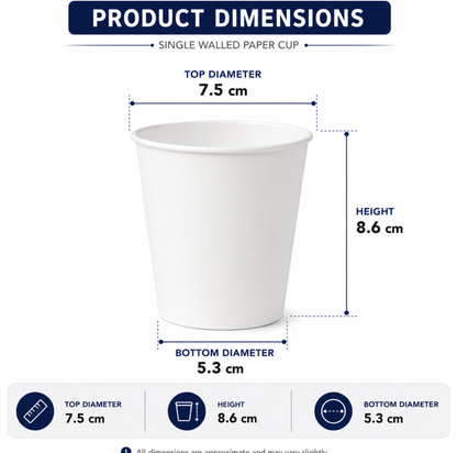 Single Walled Paper Cup - 250ml