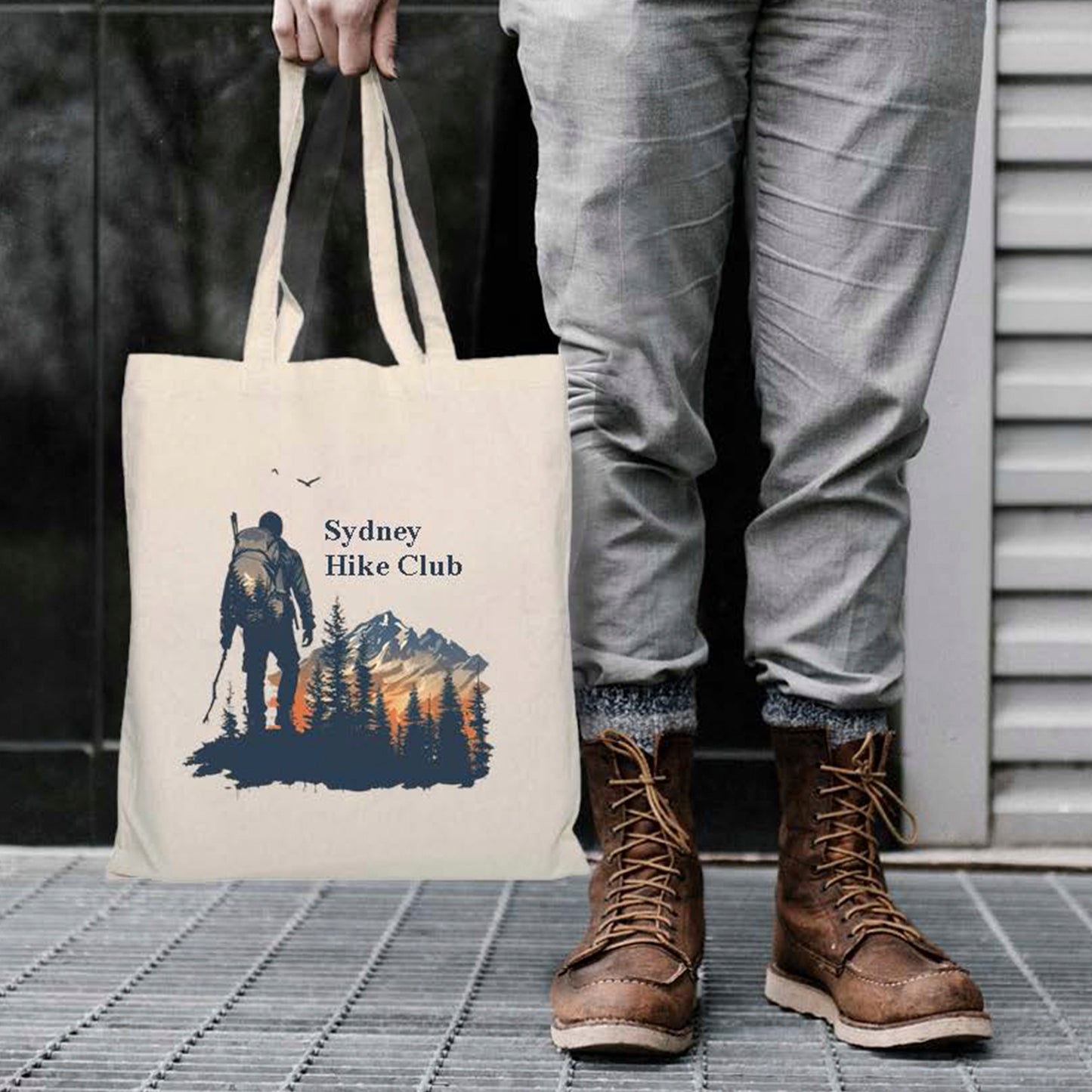 Palm Tote Bag with Bottom Gusset