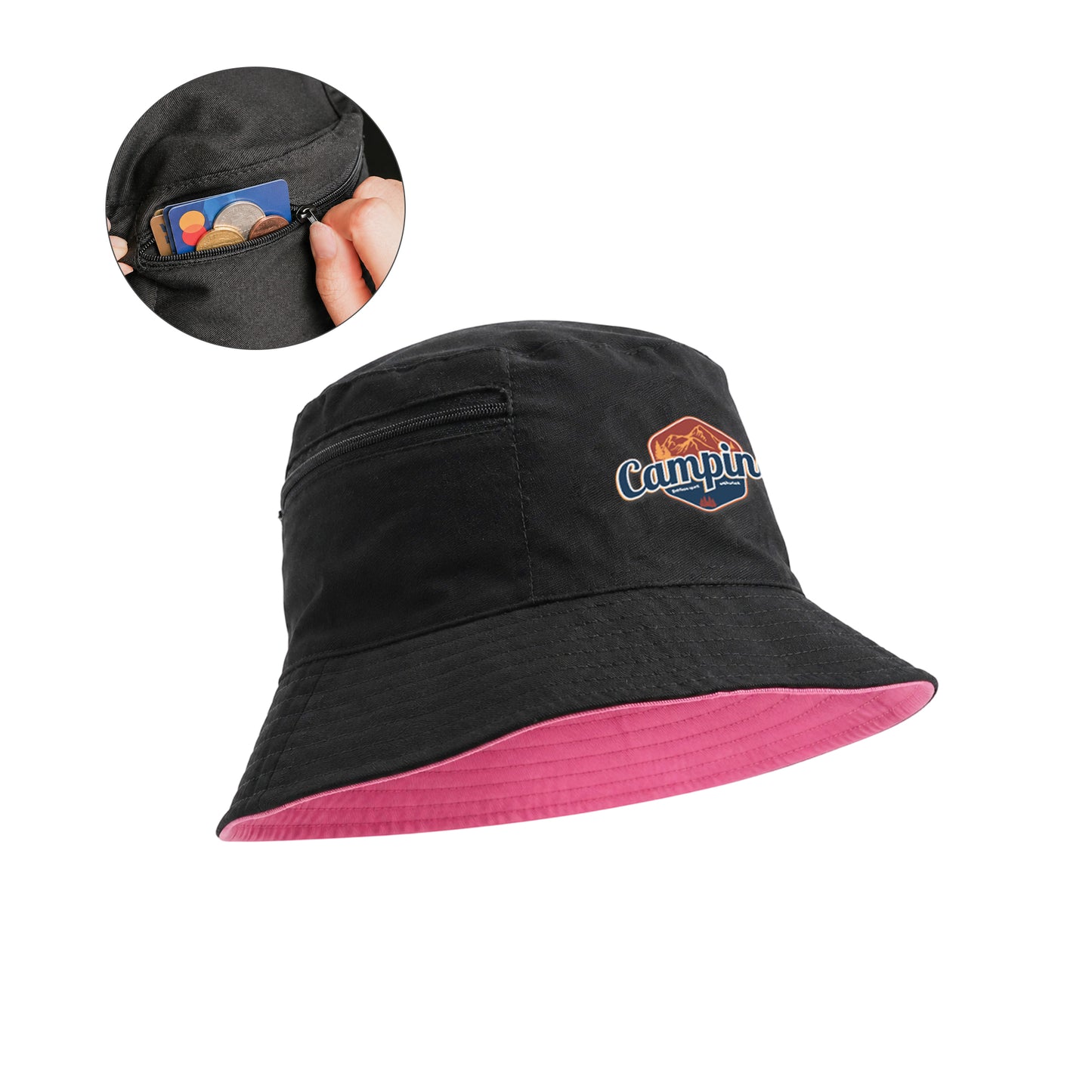 Bucket Hat with Card Pocket