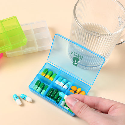 Square Six Compartment Pill Box