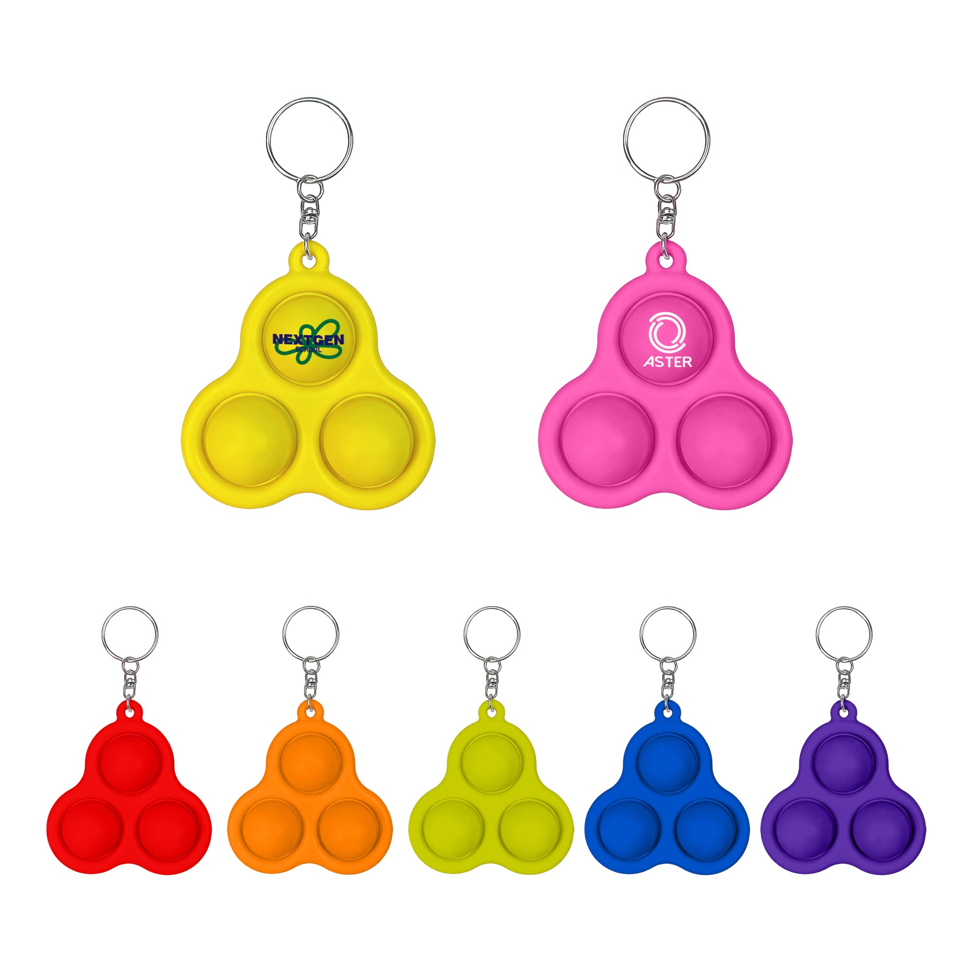 Custom Printed Pop Bubble Keychain | Branded Fidget Promotional ...