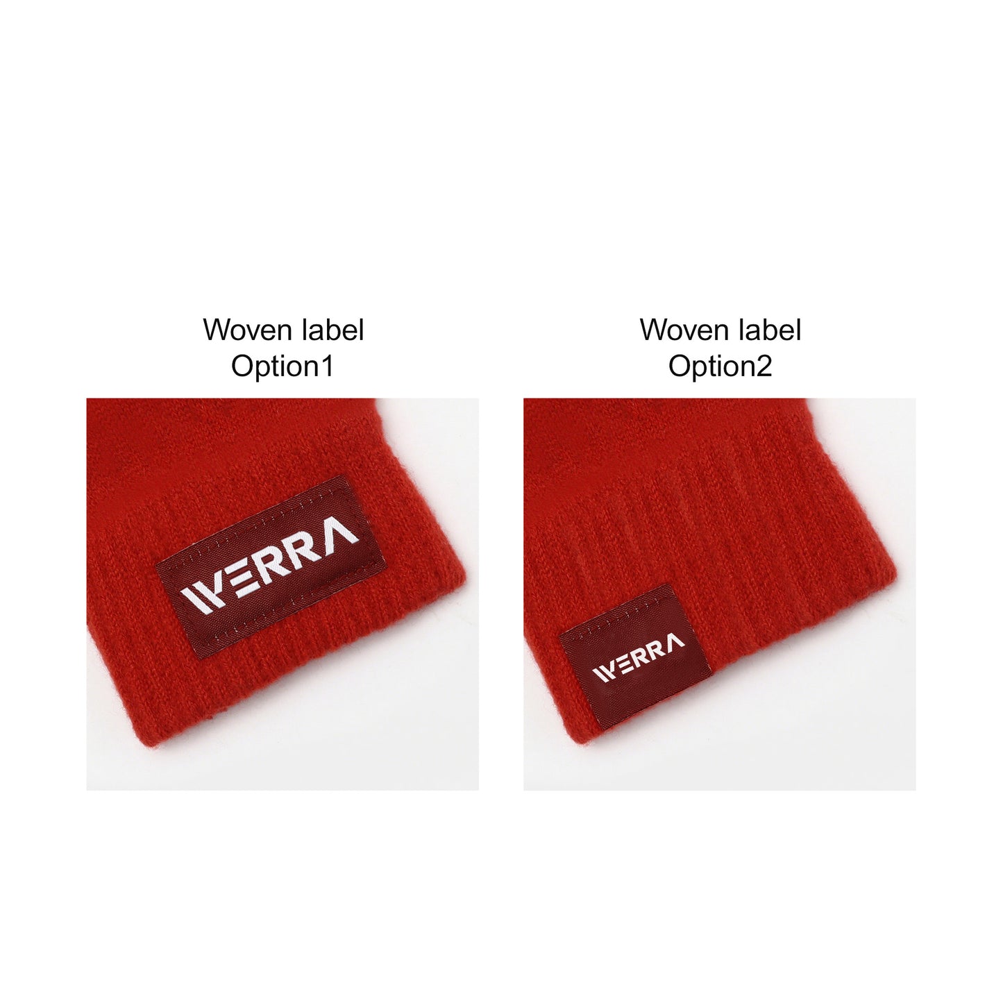 Adults Plain Knitted Fingerless Gloves with Woven Label