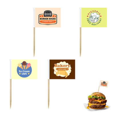 Pack of 100 Custom Food Toothpick Flags