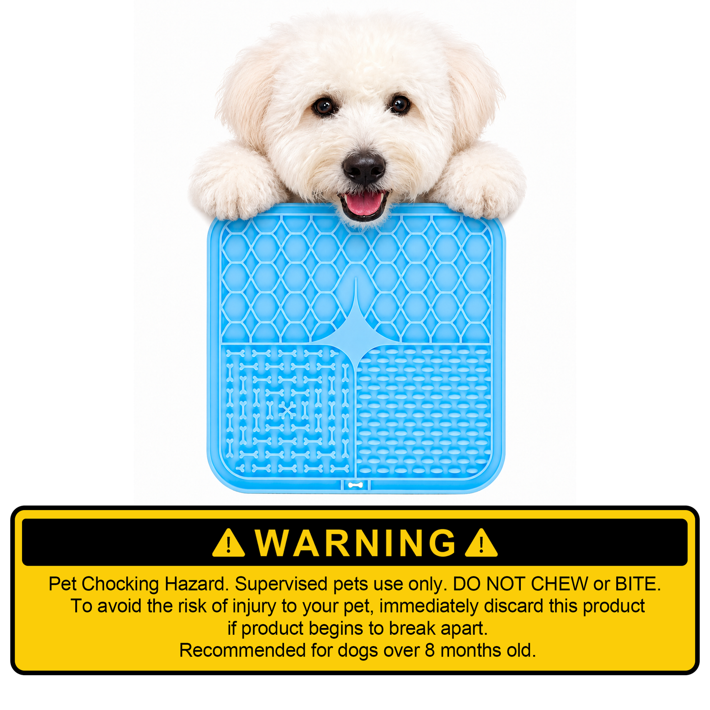 3-Section Dog Enrichment Lick Mat - 15.5 x 15.5 cm