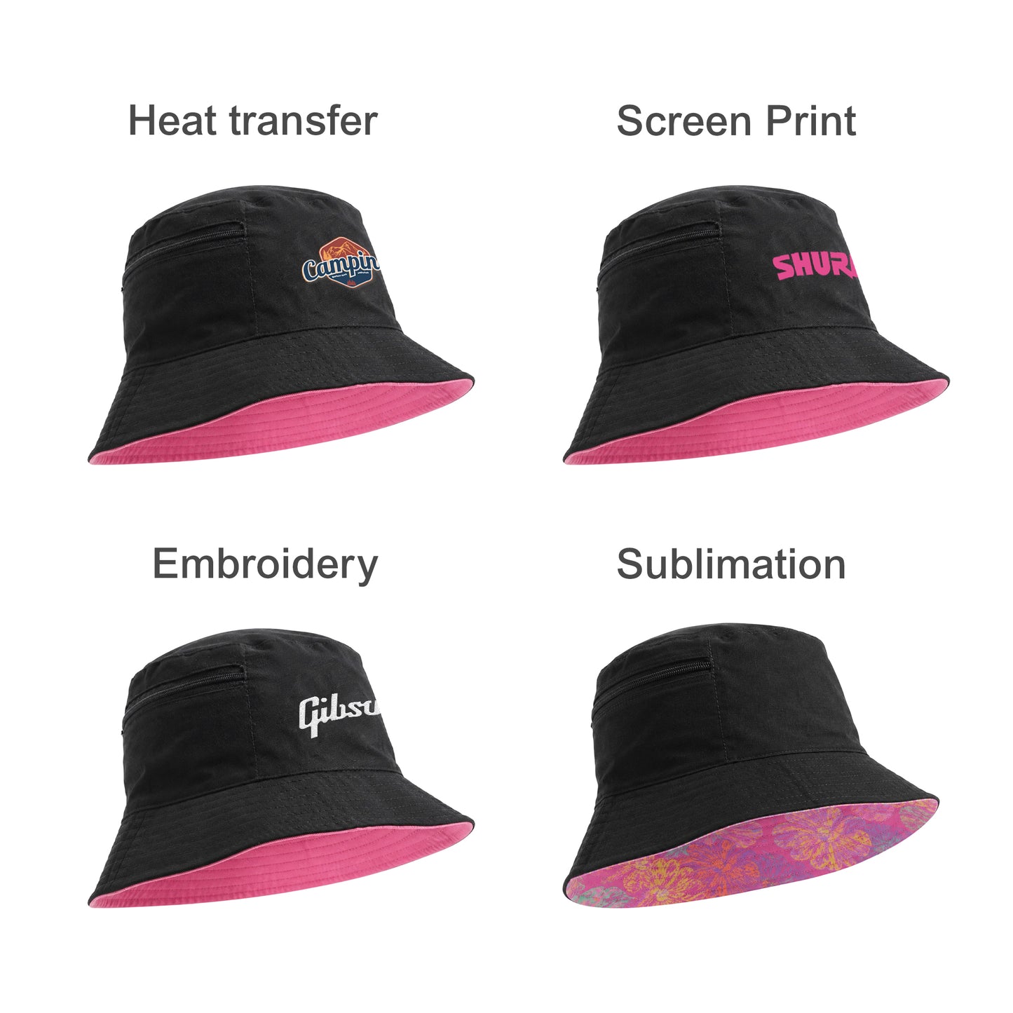 Bucket Hat with Card Pocket