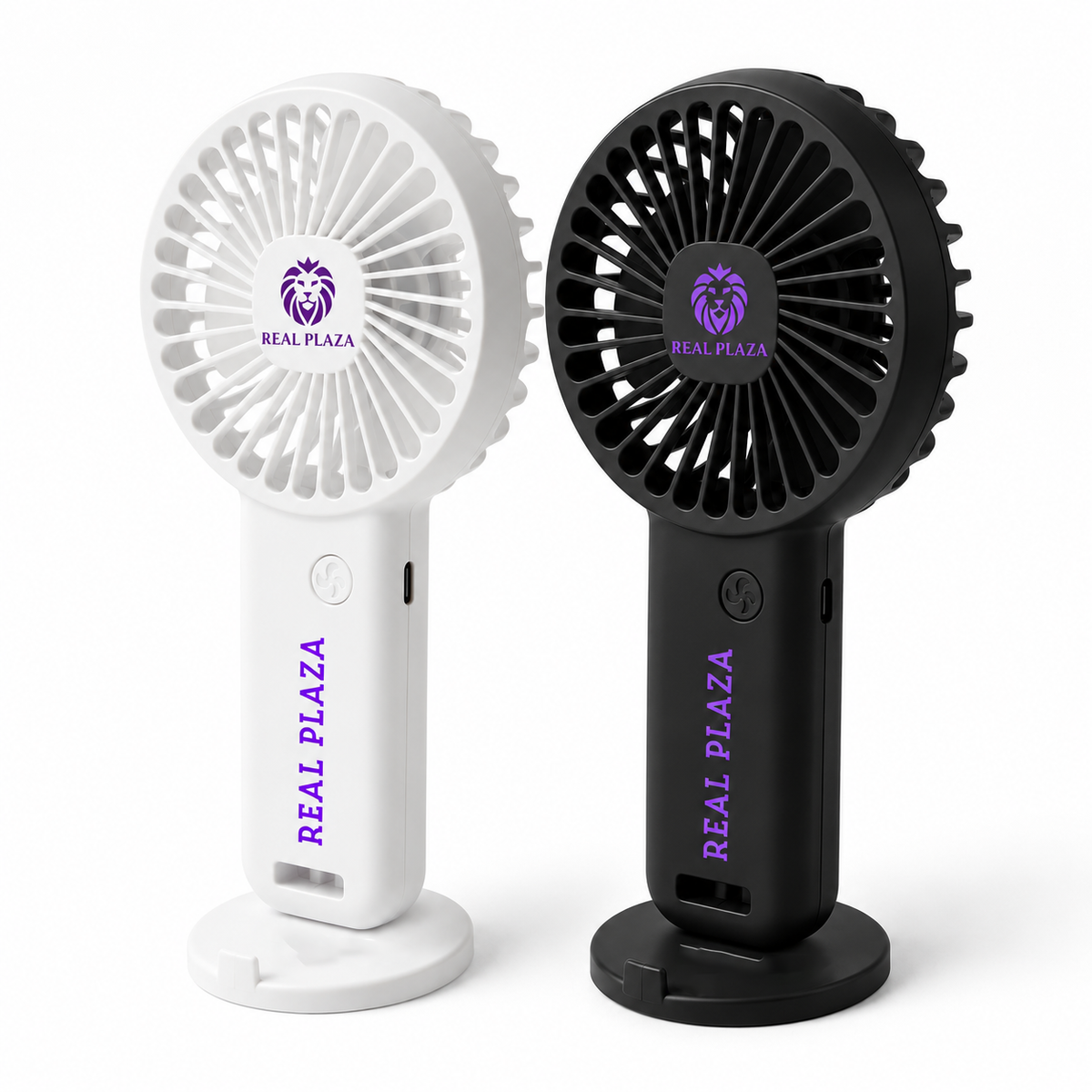 Custom Hybrid Rechargeable Fan with Phone Holder